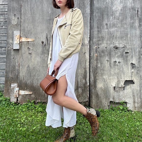 3.1 Phillip Lim Ecru Suede Moto Jacket - Picture 4 of 16